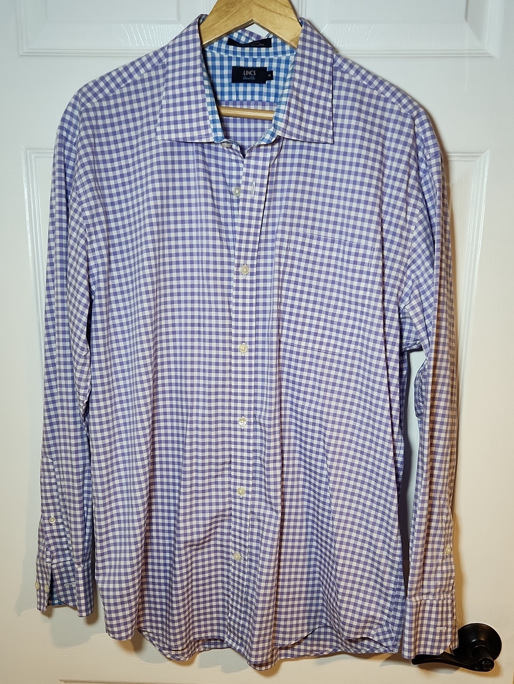 Lincs By David Chu Lavender Gingham Dress Shirt
